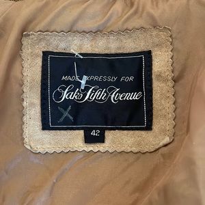 Good quality worn 5 times 42” leather saks fifth ave jacket